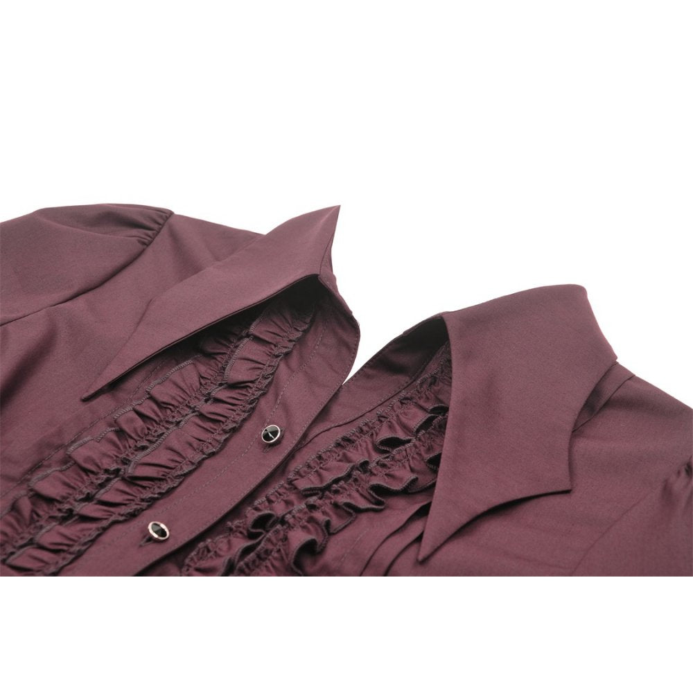 Dark In Love Esmerée Blouse - Red - Kate's Clothing