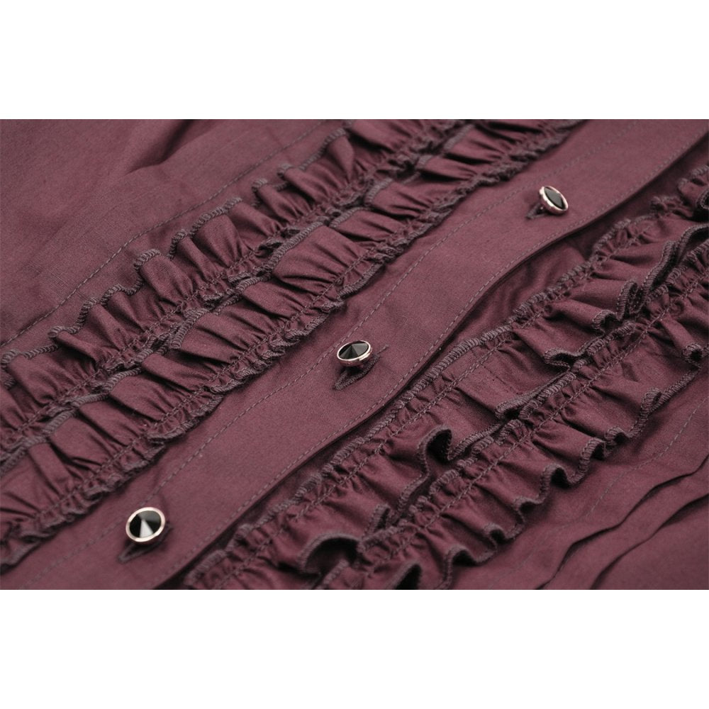 Dark In Love Esmerée Blouse - Red - Kate's Clothing