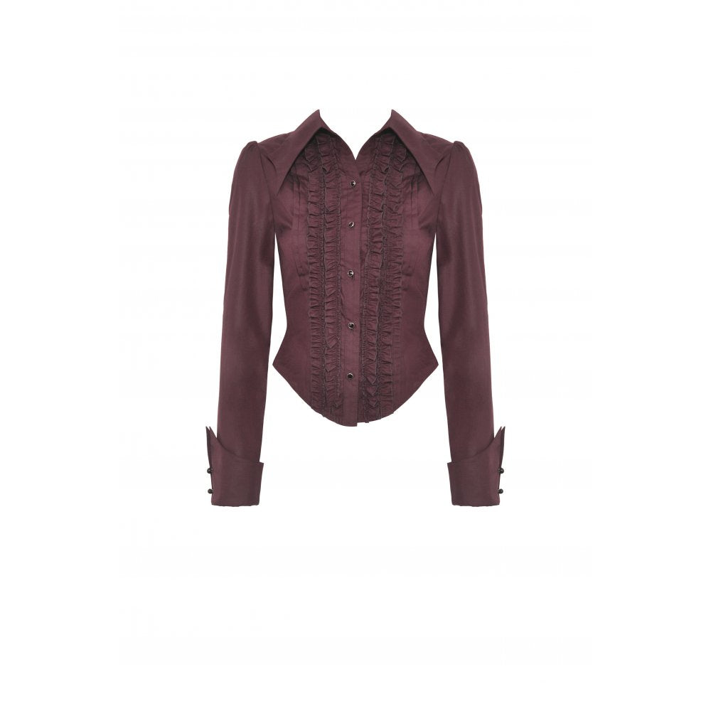 Dark In Love Esmerée Blouse - Red - Kate's Clothing