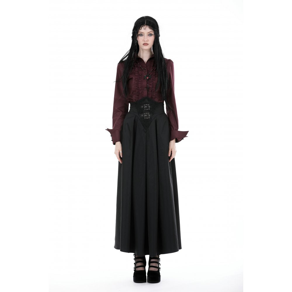 Dark In Love Esmerée Blouse - Red - Kate's Clothing