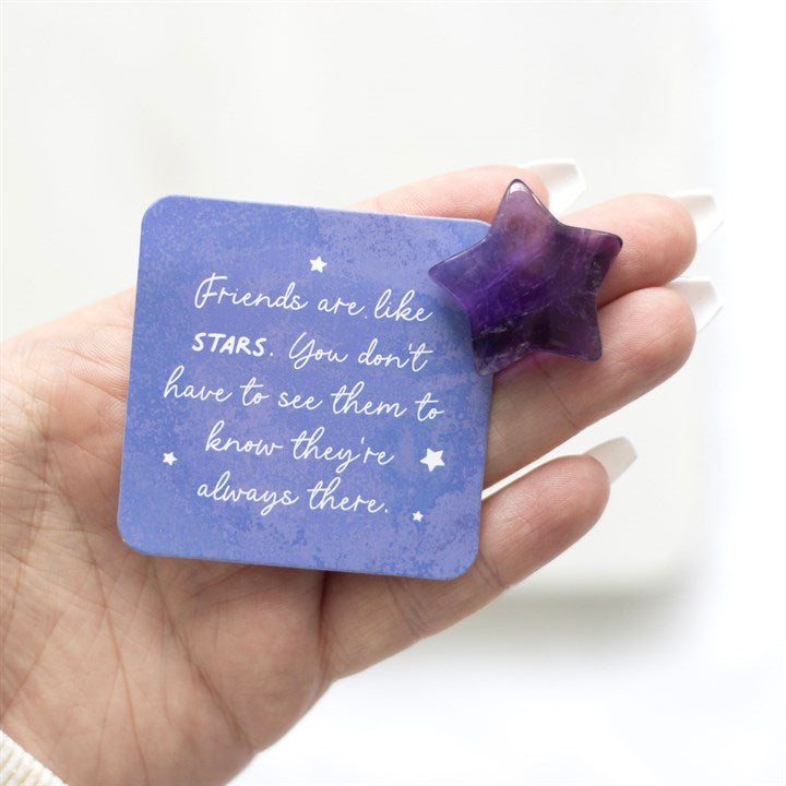 Gothic Gifts Friends are Like Stars Lucky Amethyst Crystal - Kate's Clothing