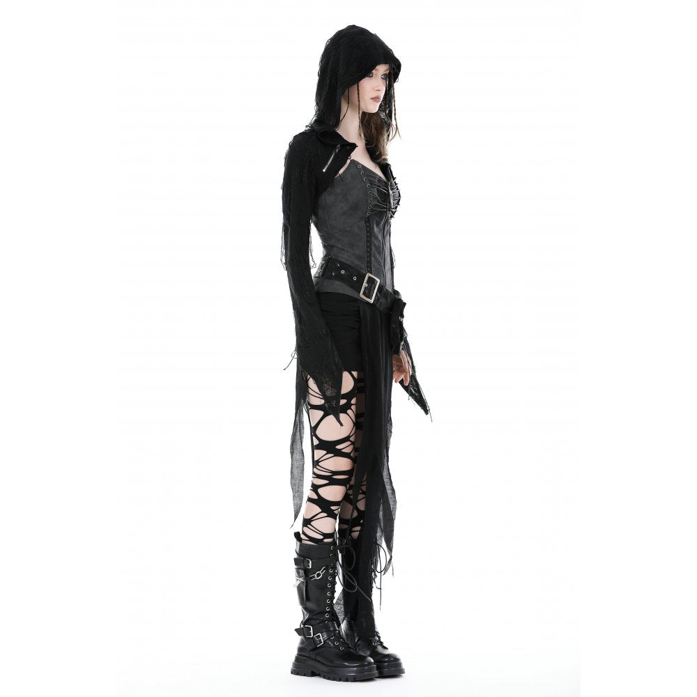 Dark In Love Ostara Hooded Long Sleeved Bolero - Kate's Clothing
