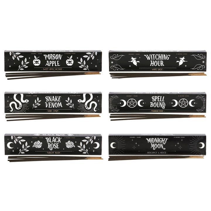 Gothic Gifts Set Of 6 Midnight Ritual Incense Sticks - Kate's Clothing