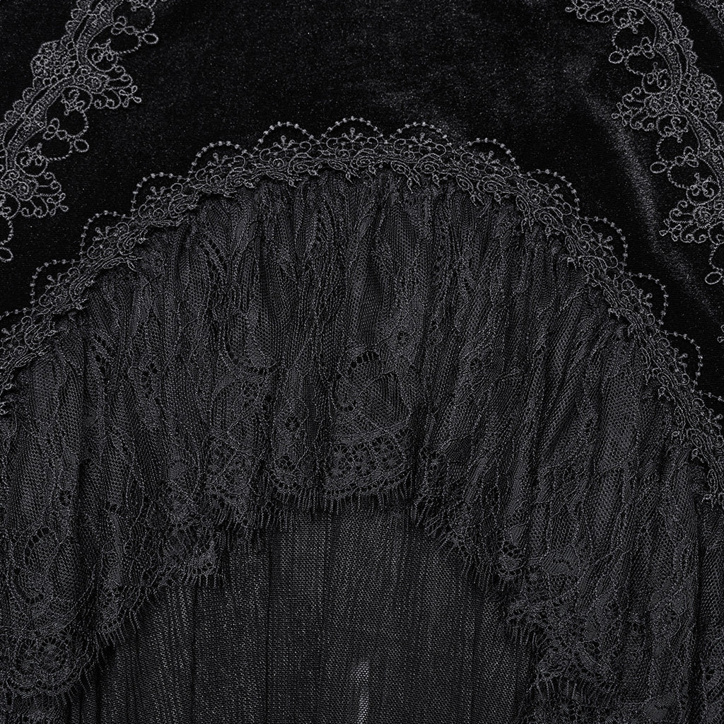 Punk Rave Minerva Black Velvet Fishtail Skirt