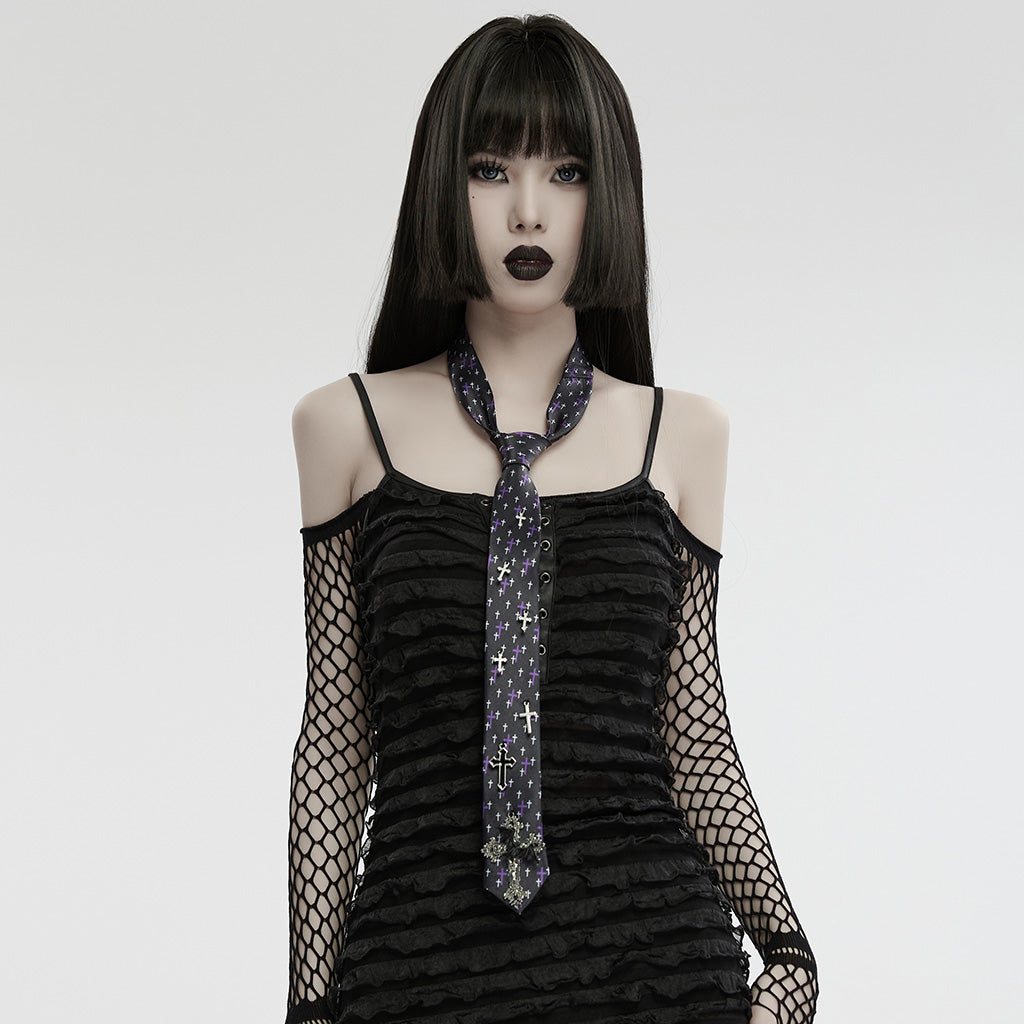 Punk Rave Virginia Neck Tie with Crosses
