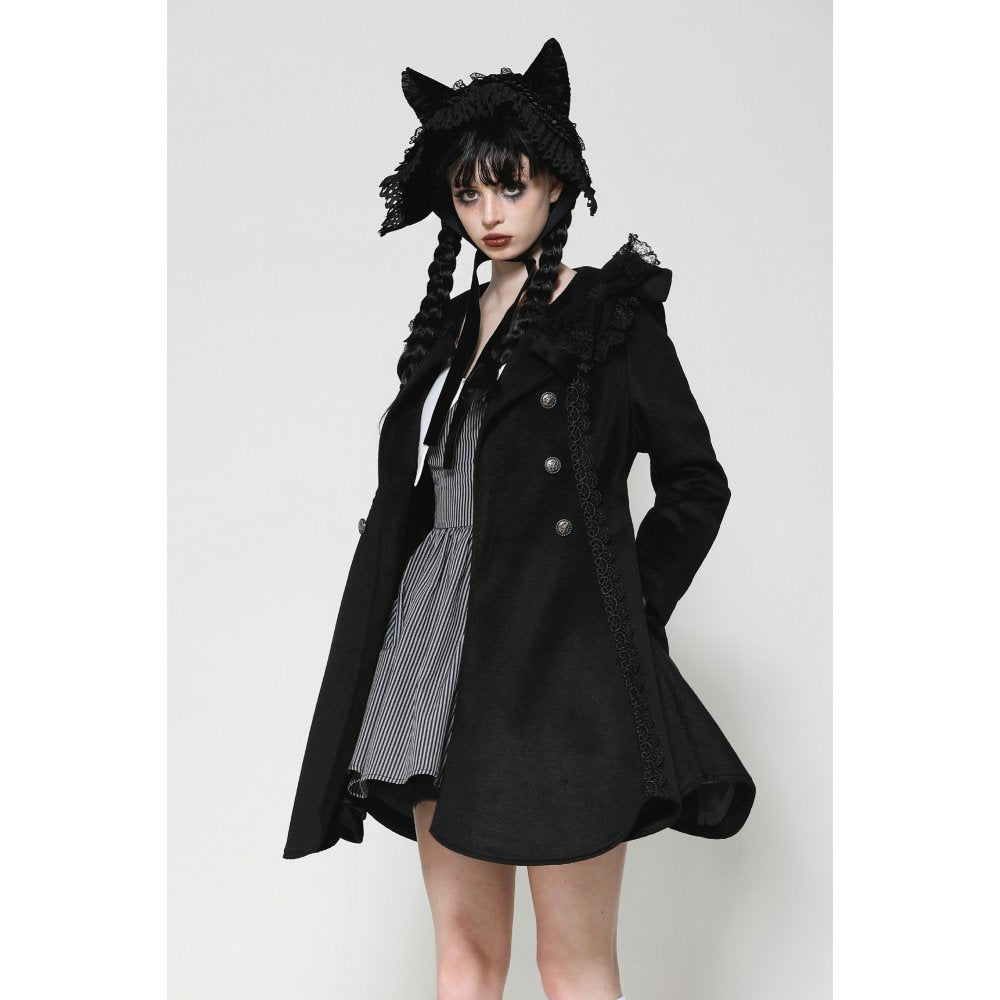 Dark in Love Fia Velvet Bonnet with Cat Ears