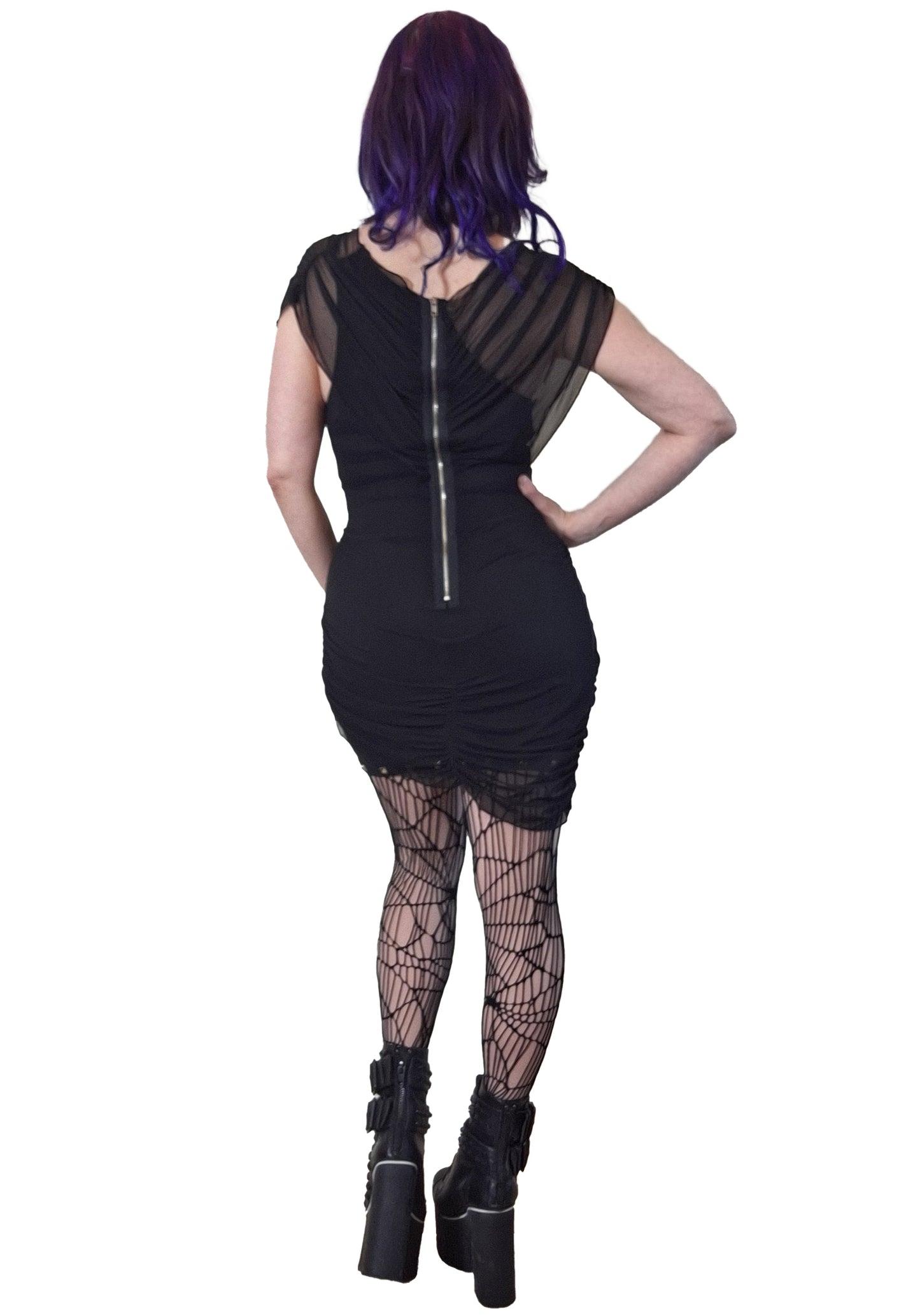 Necessary Evil Venus Wrapped Mesh Mini Dress - Kate's Clothing