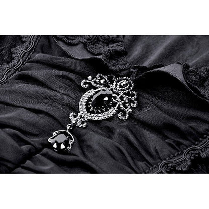 Dark in Love Elizabeth Gothic Queen Top with Pendant and Ruffled Collar