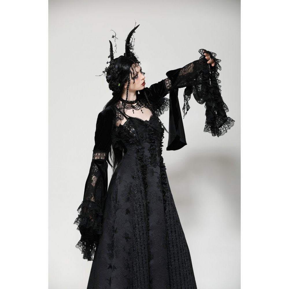 Dark in Love Lavinia Elegant Shrug in Velvet and Lace