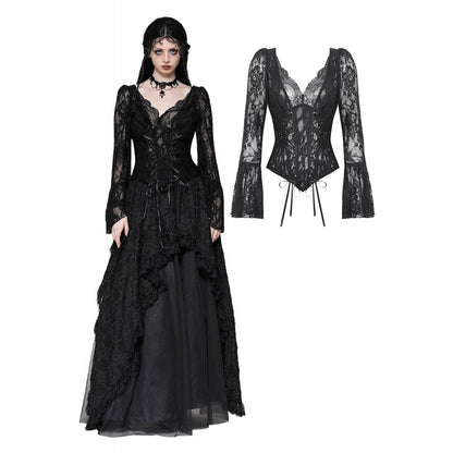 Dark in Love Tamsin Gothic Lace V-neck Top