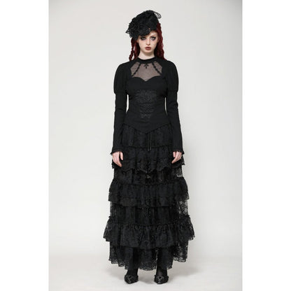 Dark in Love Avalon Gothic Embroidered Puff Sleeve Top