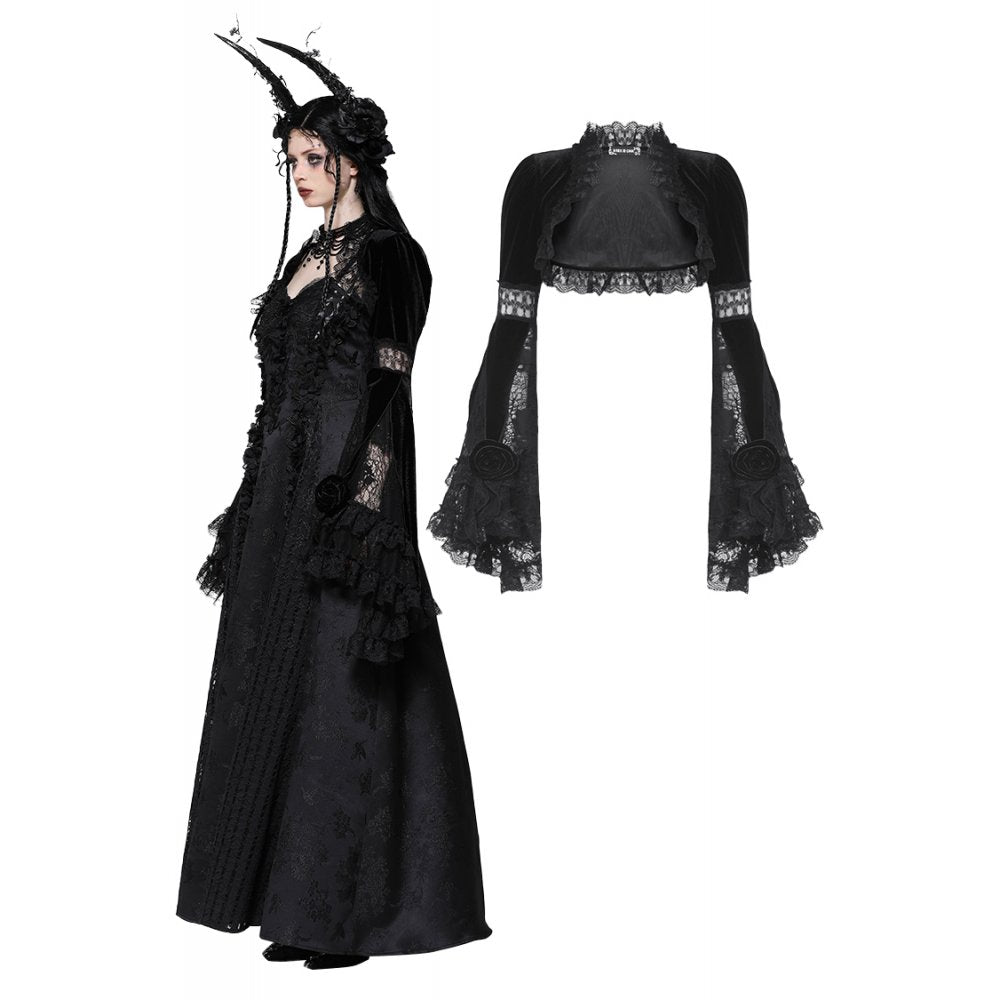 Dark in Love Lavinia Elegant Shrug in Velvet and Lace