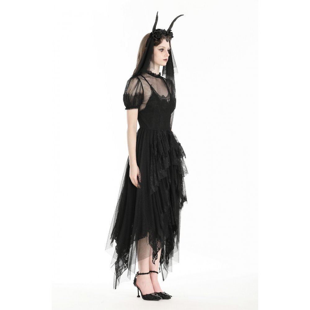 Dark in Love Gothic Womenswear Ember Mesh Layer Dress