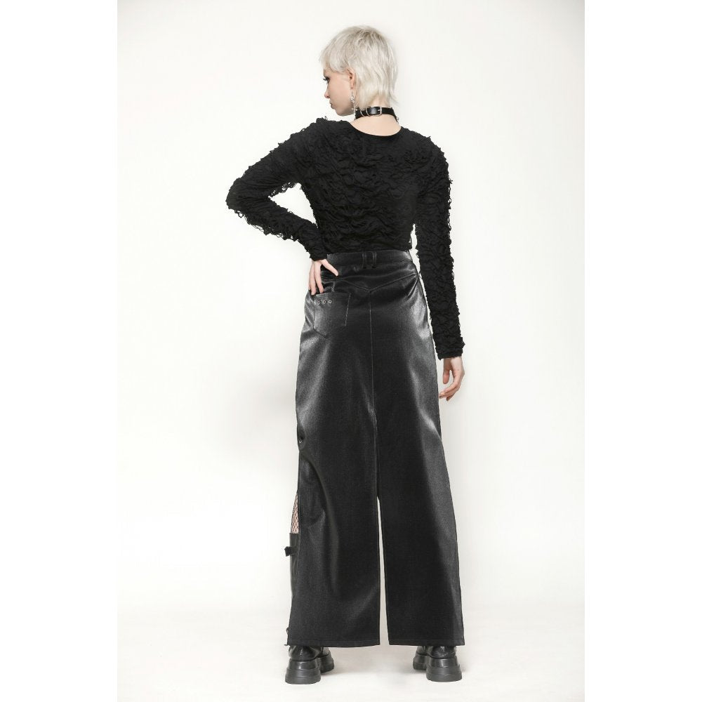 Dark in Love Carmel Faux Leather Split Maxi Skirt