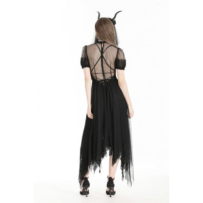 Dark in Love Gothic Womenswear Ember Mesh Layer Dress