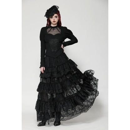 Dark in Love Avalon Gothic Embroidered Puff Sleeve Top