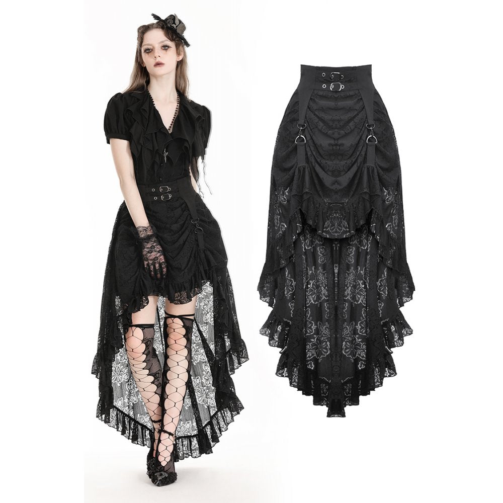 Dark in Love Halia Gothic Hi-lo Skirt