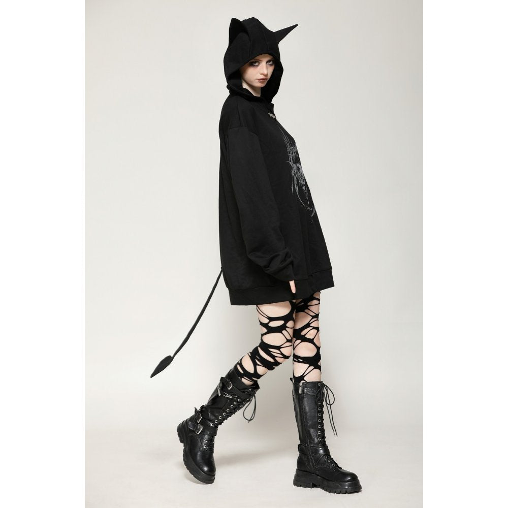 Dark in Love Hellbringer Oversized Hoodie with Tail and Bat Ears