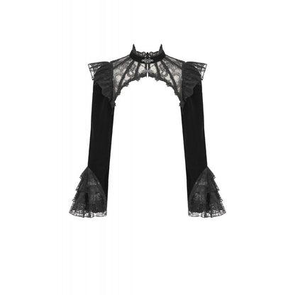 Black Nylon Gothic Shrug Flatlay