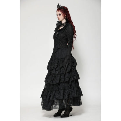 Dark in Love Elizabeth Gothic Queen Top with Pendant and Ruffled Collar