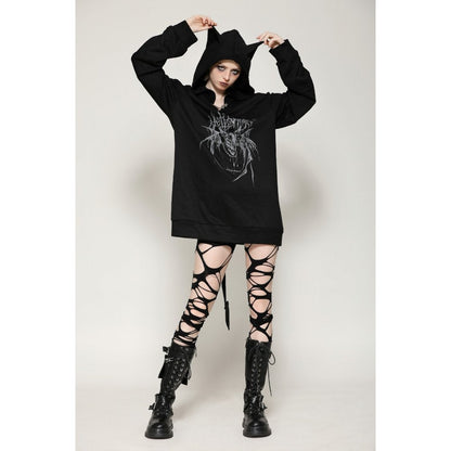 Dark in Love Hellbringer Oversized Hoodie with Tail and Bat Ears