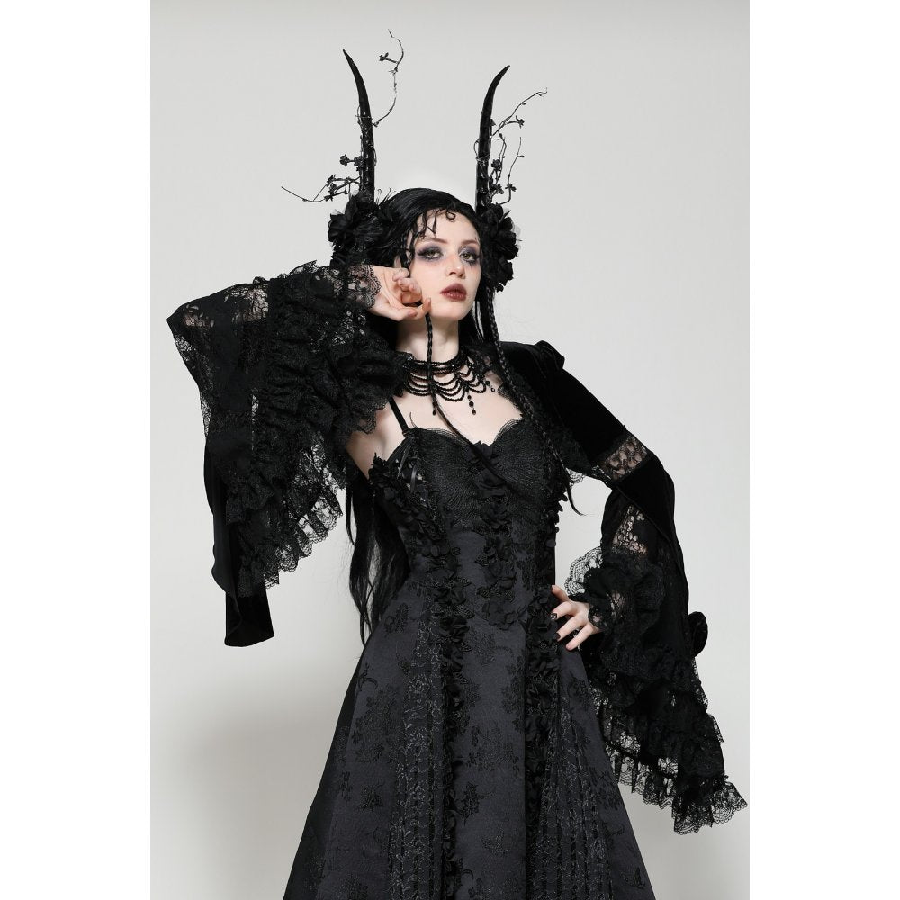 Dark in Love Lavinia Elegant Shrug in Velvet and Lace