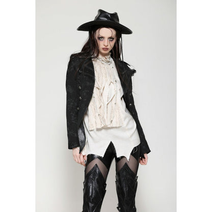 Dark in Love Arwen Black Brocade Jacket