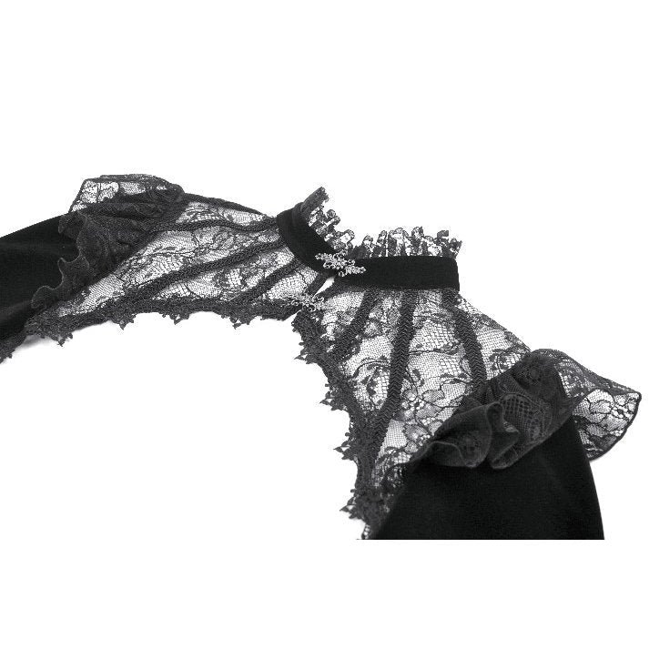 Black Nylon Gothic Shrug Flatlay