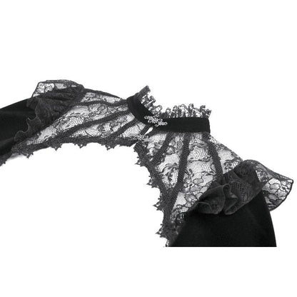 Black Nylon Gothic Shrug Flatlay