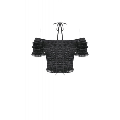 Dark In Love Carla Off Shoulder Crop Top - Kate's Clothing