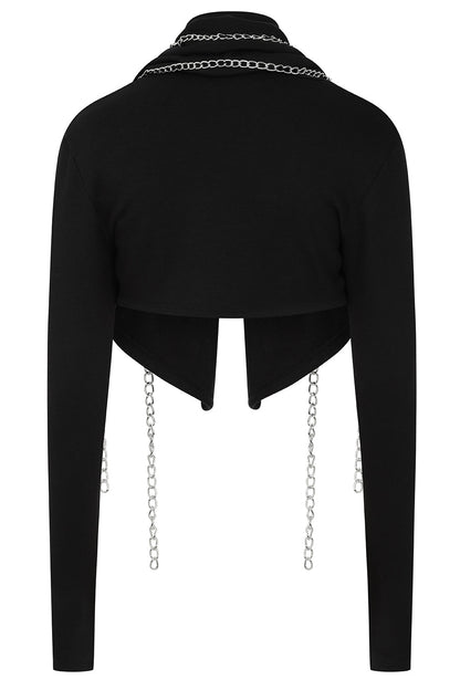 Necessary Evil Andarta Longsleeve Waterfall Bolero with Chains - Kate's Clothing