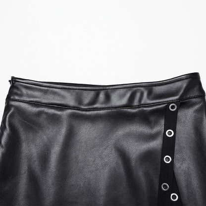 Punk Rave Imogen Faux Leather Midi Split skirt