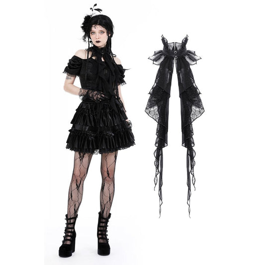 Dark In Love Teuri Lace Jabot - Kate's Clothing