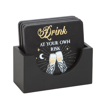 Gothic Gifts Til Death Do Us Party Coaster Set - Kate's Clothing