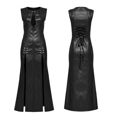 Punk Rave Calista Faux Leather Maxi Dress