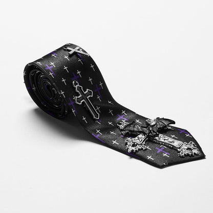 Punk Rave Virginia Neck Tie with Crosses