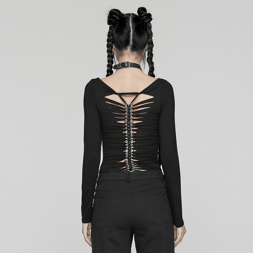 Punk Rave Anatolia Backbone Chain Long Sleeve Top