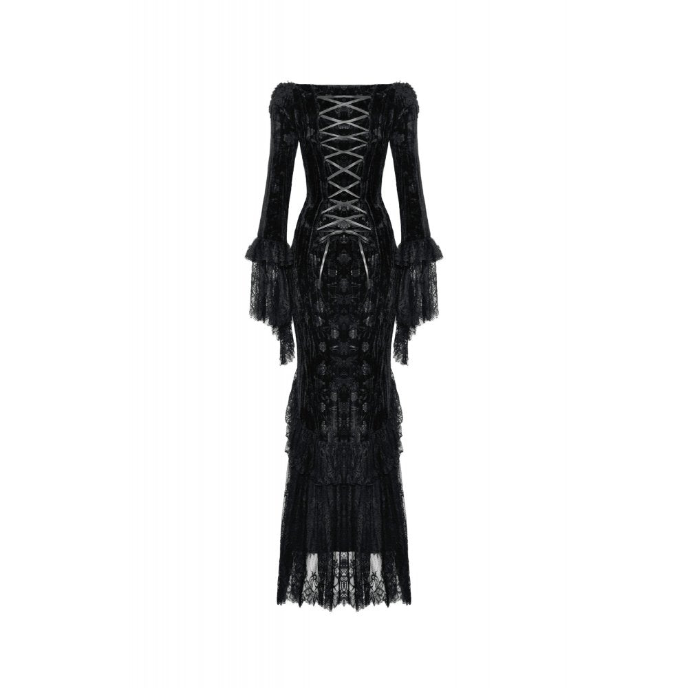 Dark In Love Zathura Off The Shoulder Lace Maxi Dress - Kate's Clothing