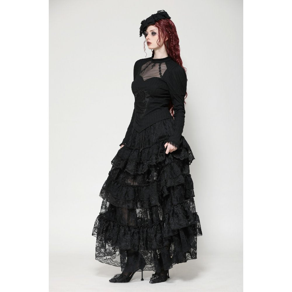 Dark in Love Avalon Gothic Embroidered Puff Sleeve Top