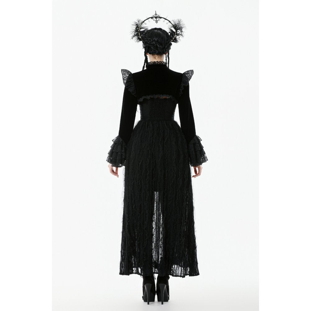 High Collar Lace Detail – Front Angle