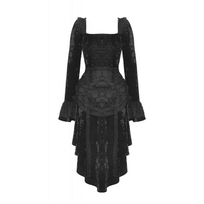 Dark in Love Annalise Gothic Velvet Dovetail Dress - Kate's Clothing