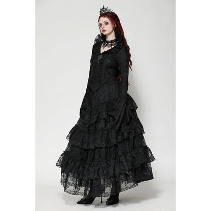 Dark in Love Elizabeth Gothic Queen Top with Pendant and Ruffled Collar