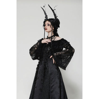 Dark in Love Idalia Gothic Rose Lace Off the Shoulder Bolero