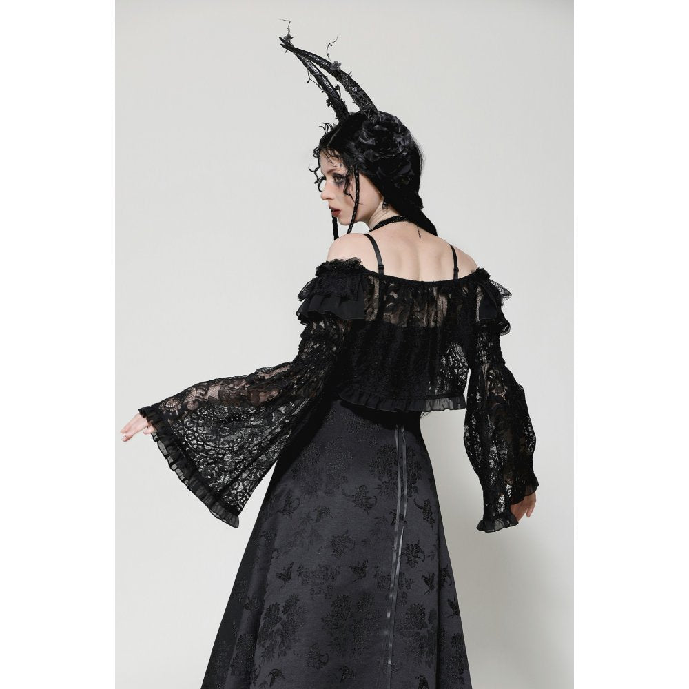 Dark in Love Idalia Gothic Rose Lace Off the Shoulder Bolero