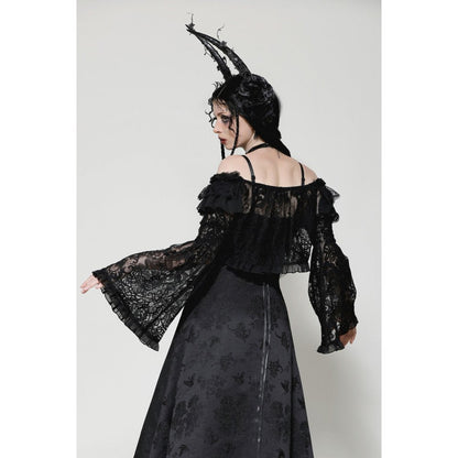 Dark in Love Idalia Gothic Rose Lace Off the Shoulder Bolero